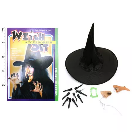 Čarodějnický set- klobouk a příslušenství 880236