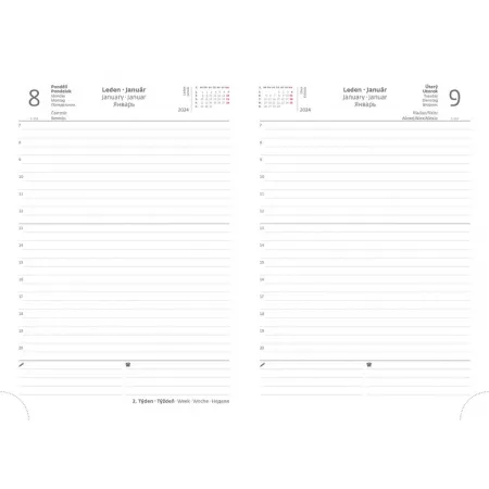 Denní diář A5 Lyra design 1-5 s gumičkou (DLY422-2-24)