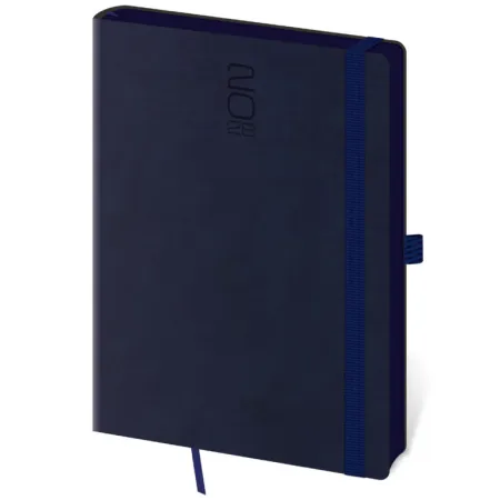 Denní diář A5 Memory tmavě modrý s gumičkou (DM422-2-26)