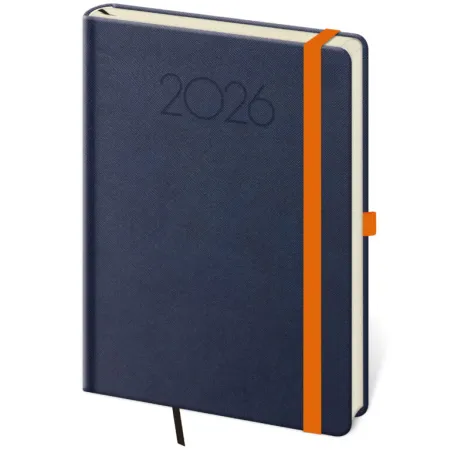 Denní diář A5 New Praga modrý s gumičkou (DNP422-3-26)