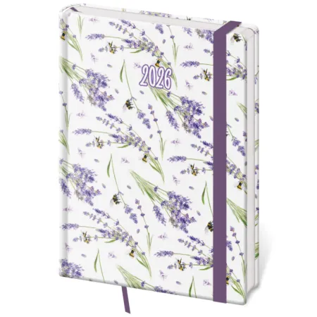 Denní diář A5 Vario Lavender s gumičkou (DV422-12-26)