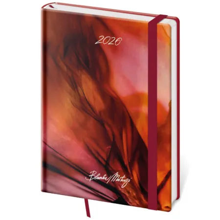 Denní diář A5 Vario Matragi Red s gumičkou (DV422-32-26)