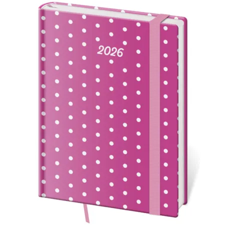Denní diář B6 Vario Pink s gumičkou (DV432-23-26)