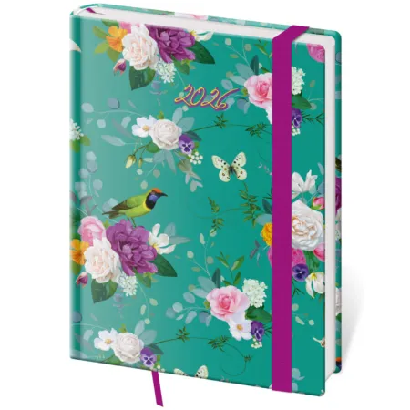 Denní diář B6 Vario Romance s gumičkou (DV432-14-26)