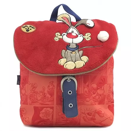 Dětský batoh Bibombl, pejsek s kostičkou, červený