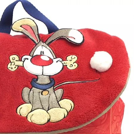 Dětský batoh Bibombl, pejsek s kostičkou, červený