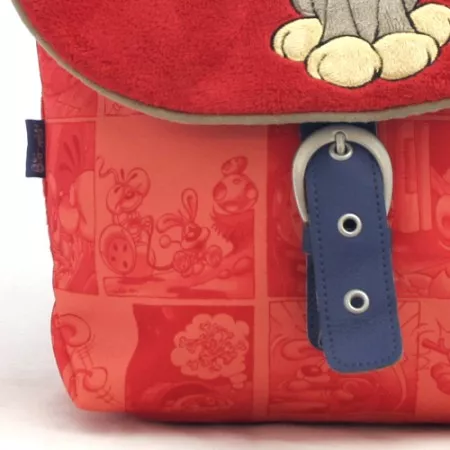 Dětský batoh Bibombl, pejsek s kostičkou, červený