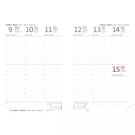 Diář 2018 HELMA DM433-1 My Black týdenní B6 černý