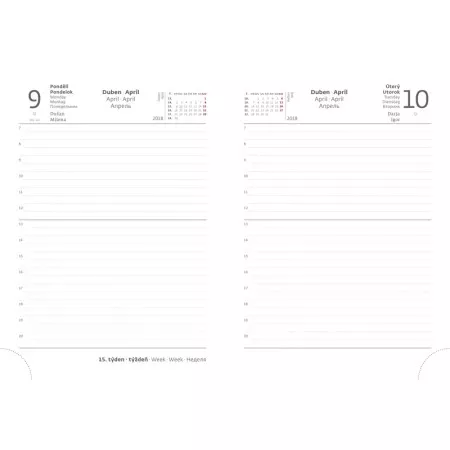 Diář 2018 HELMA DV432-1 Vario denní B6 Vintage s gumičkou