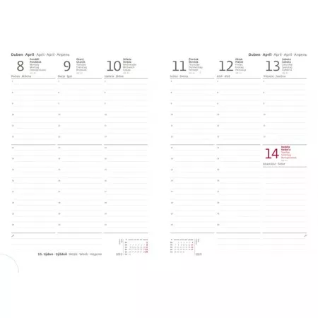 Diář HELMA 2019 DV423-4-19  týdenní A5 Vario - Green