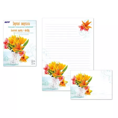 Dopisní papír MFP barevný LUX 5+10 (Květy 4)
