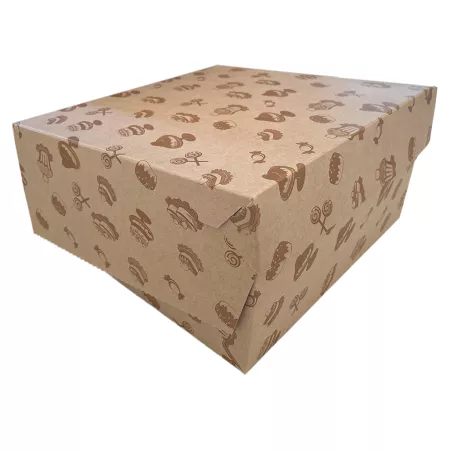 Dortová krabice KRAFT s motivem 28 x 28 x 11cm (10ks)