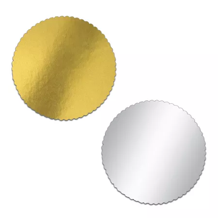 Dortová podložka kruh 25 cm zlatá/stříbrná