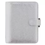 Filofax, Diář Saffiano Metallic, kapesní, silver