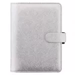 Filofax, Diář Saffiano Metallic, osobní, silver