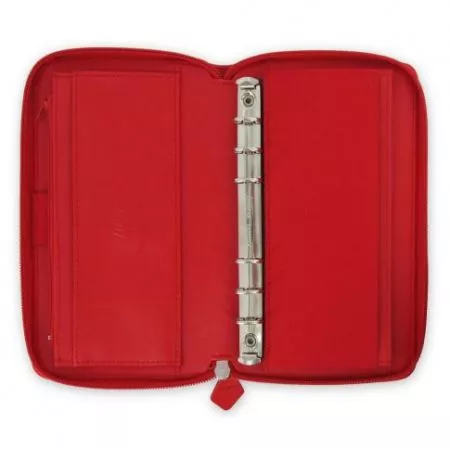Filofax, Diář Saffiano Zip, osobní compact, červená