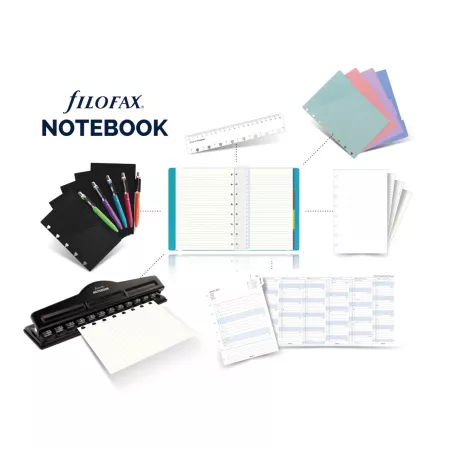 Filofax, Kuličkové pero s poutkem a vkladem pro notebooky, kapesní, fialová