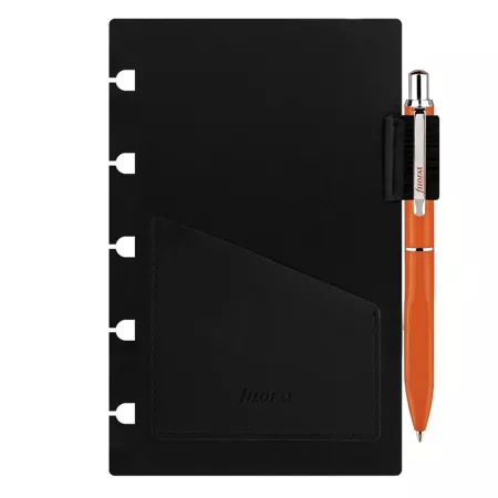 Filofax, Kuličkové pero s poutkem a vkladem pro notebooky, kapesní, oranžová