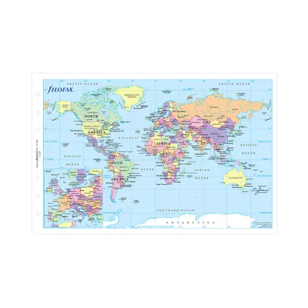 Filofax, Mapa světa pro diáře, osobní, mapa