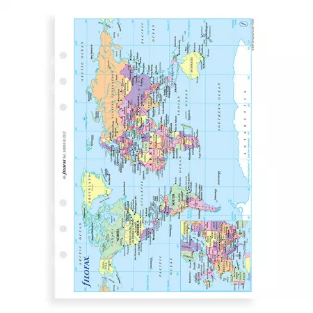 Filofax, Mapa světa pro diáře, osobní, mapa