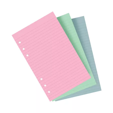 Filofax, Papíry pro diáře, linkované, osobní, mix barev