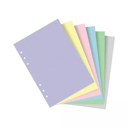 Filofax, Papíry pro diáře, tečkované, A5, mix pastelových barev