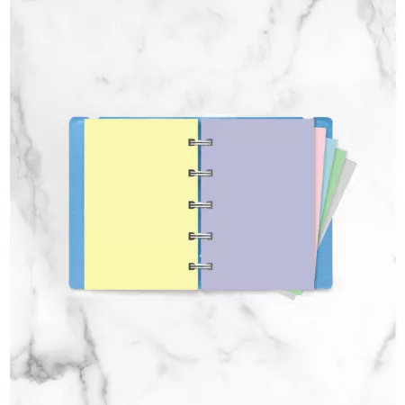 Filofax, Papíry pro notebook, čisté, kapesní, mix pastelových barev