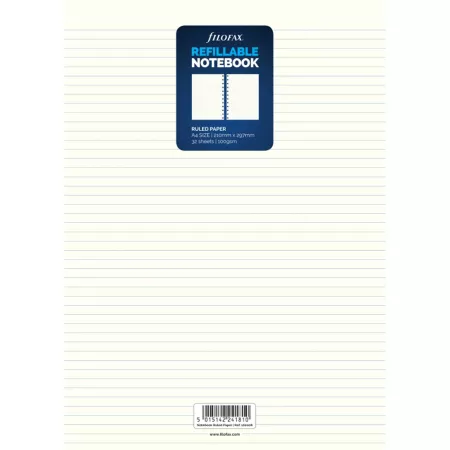Filofax, Papíry pro notebook, linkované, A4, bílá