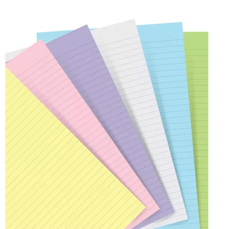 Filofax, Papíry pro notebook, linkované, A5, mix pastelových barev
