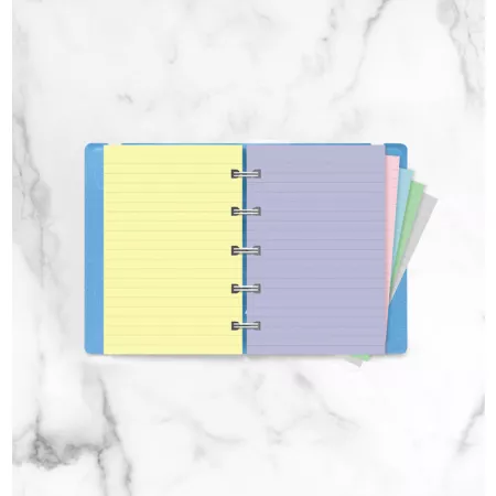 Filofax, Papíry pro notebook, linkované, kapesní, mix pastelových barev