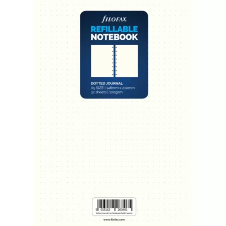 Filofax, Papíry pro notebook, tečkované, A5, bílá