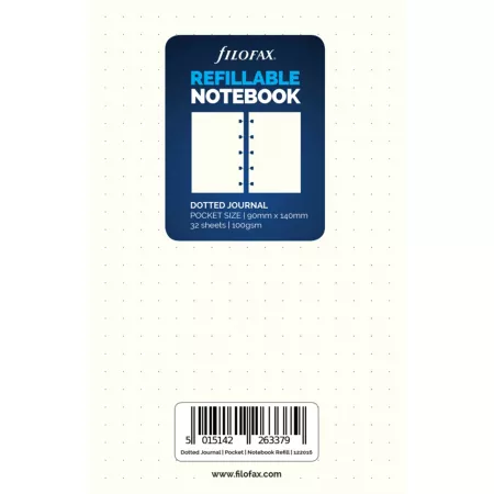 Filofax, Papíry pro notebook, tečkované, kapesní, bílá