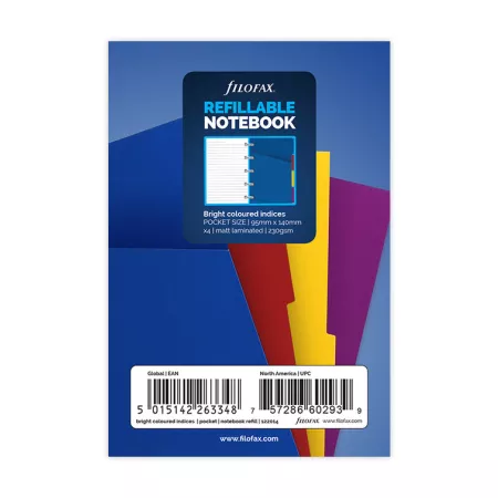 Filofax, Rozřazovače pro notebook, kapesní, mix barev