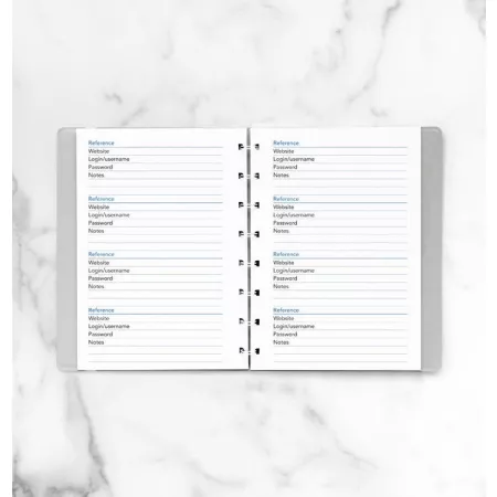 Filofax, Seznam hesel pro notebook, kapesní, bílá