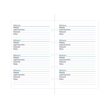 Filofax, Seznam hesel pro notebook, kapesní, bílá