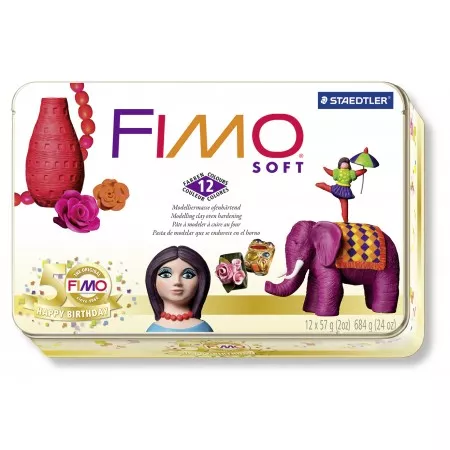 Fimo soft Retro sada v kovové krabičce 12x57g