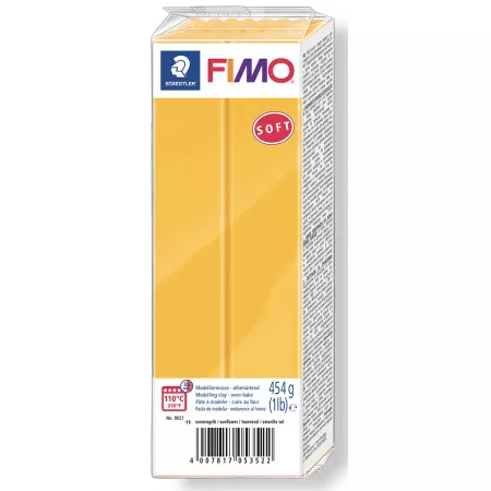 Fimo soft - velké balení fimo hmoty, blok 454 gramů, barva žlutá, číslo 16