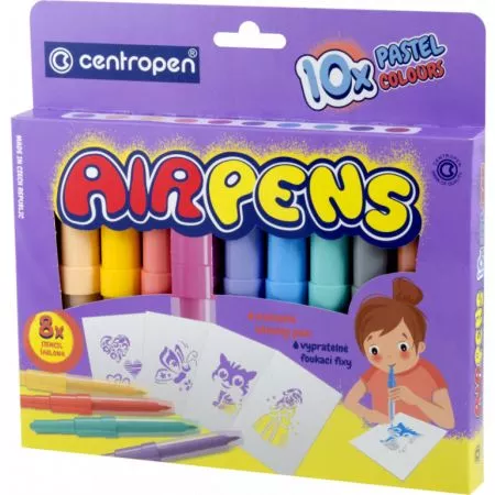 Foukací fixy Centropen 1500/ 10 AIR pen - pastel sada