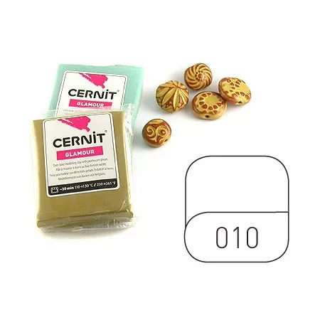 Hmota Cernit 56 gramů, barva číslo 010 třpytivá bílá