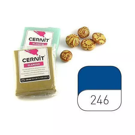 Hmota Cernit 56 gramů, barva číslo 246 třpytivá navy