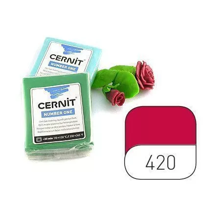 Hmota Cernit 56 gramů, barva číslo 420 karmínově červená