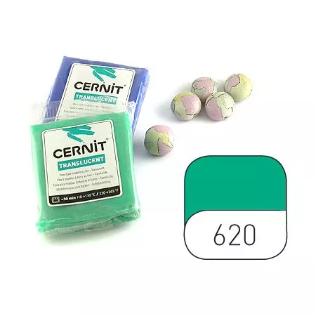 Hmota Cernit 56 gramů, barva číslo 620 smaragd zelený (zprůsvitní)