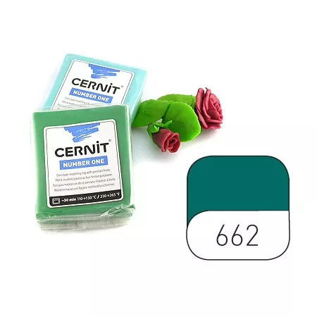 Hmota Cernit 56 gramů, barva číslo 662 borovice zelená