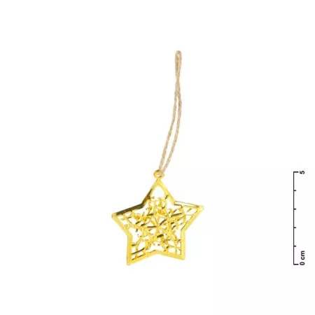 Hvězda kov MFP závěs 3D 4,5cm zlatá 