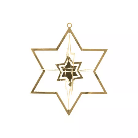 Hvězda zlatá MFP závěs vánoční plech 8x8cm 8885952