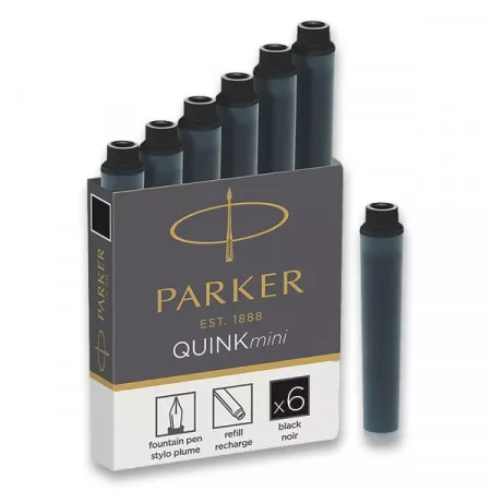 Inkoustové mini bombičky Parker, 6 kusů černé