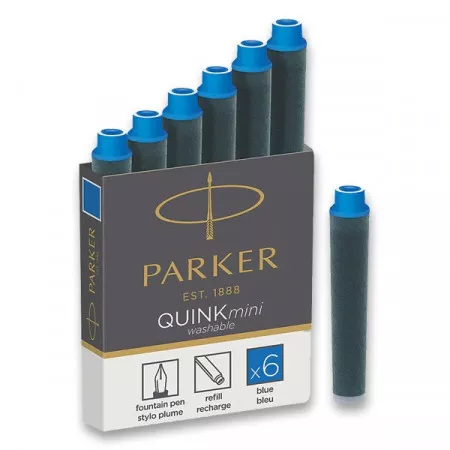 Inkoustové mini bombičky Parker, 6 kusů modré