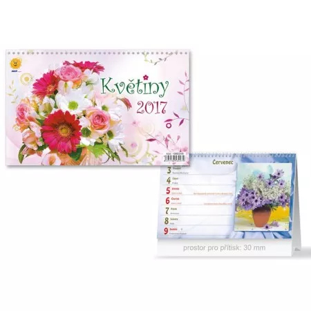 Kalendář 2017 M stolní Květiny