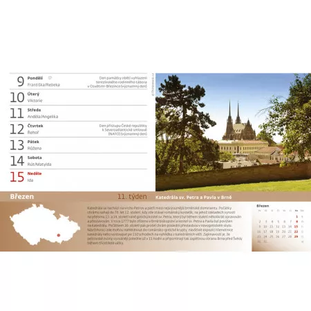 Kalendář 2020 HELMA 365 55 turistických nej Čech, Moravy a Slezska S24-20