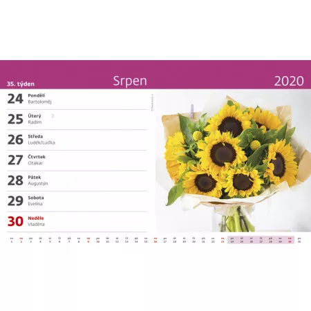 Kalendář 2020 HELMA 365 Květiny S19-20